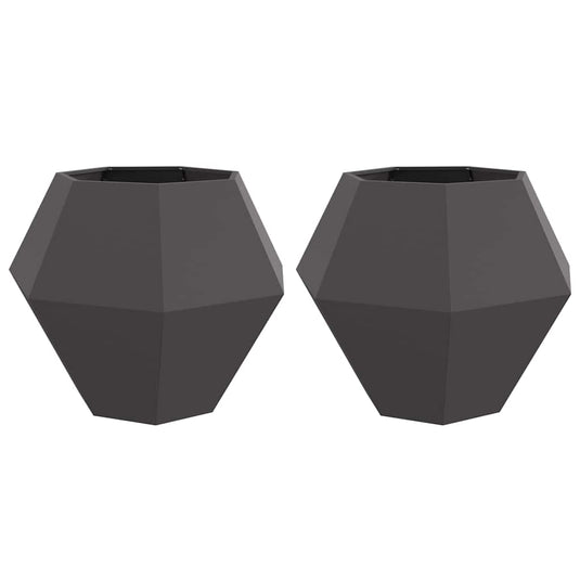 Vidaxl plantenbak 2 pcs zwart 100 x 100 x 80 cm staal