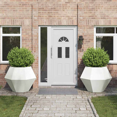 Vidaxl plantenbak 2 pcs wit 100 x 100 x 80 cm staal