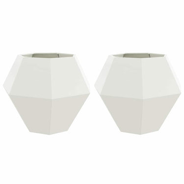 Vidaxl plantenbak 2 pcs wit 100 x 100 x 80 cm staal