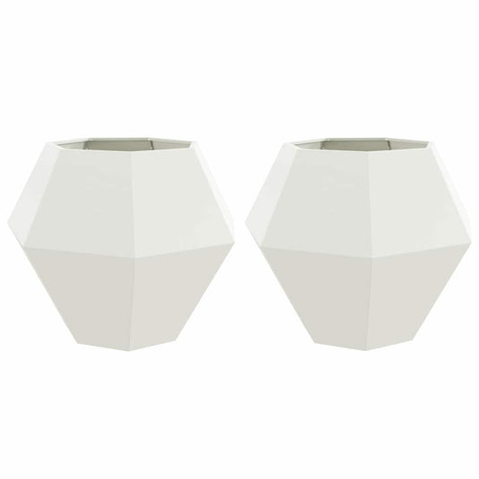 Vidaxl plantenbak 2 pcs wit 100 x 100 x 80 cm staal