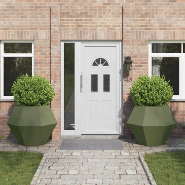 Vidaxl plantenbak 2 pcs olijf groen 100 x 100 x 80 cm staal