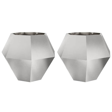 Vidaxl plantenbak 2 pcs zilver 100 x 100 x 80 cm roestvrij staal
