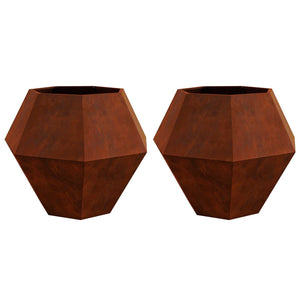 Vidaxl plantenbak 2 pcs roestig 100 x 100 x 80 cm cortenstaal