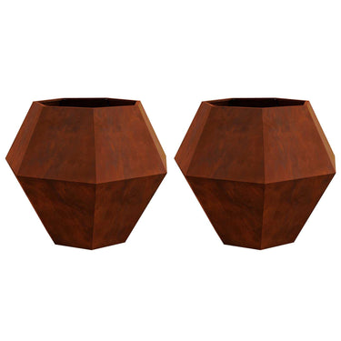 Vidaxl plantenbak 2 pcs roestig 100 x 100 x 80 cm cortenstaal