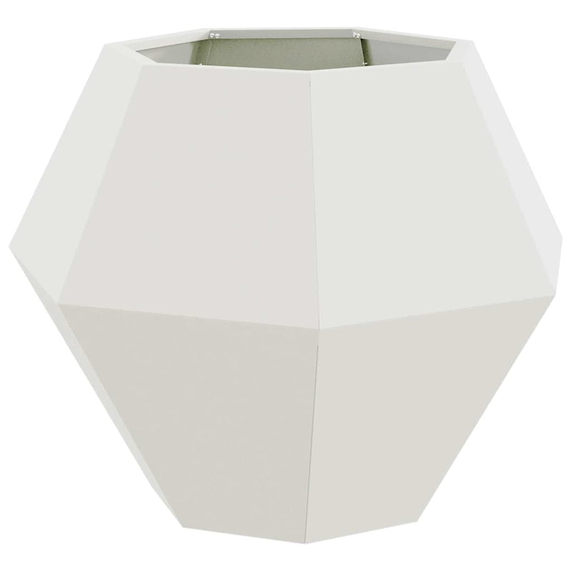 Afbeelding laden in galerijviewer, Vidaxl plantenbak wit 75 x 75 x 60 cm staal
