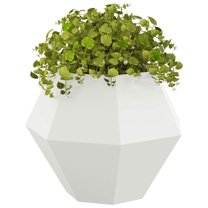 Afbeelding laden in galerijviewer, Vidaxl plantenbak wit 75 x 75 x 60 cm staal
