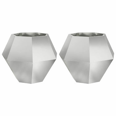 Vidaxl plantenbak 2 pcs zilver 75 x 75 x 60 cm gegalvaniseerd staal