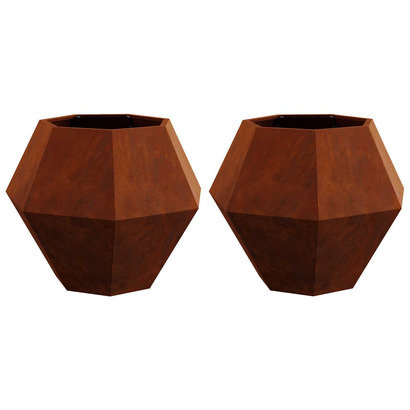 ギャラリービューアに画像をロードする, Vidaxl plantenbak 2 pcs roestig 75 x 75 x 60 cm cortenstaal
