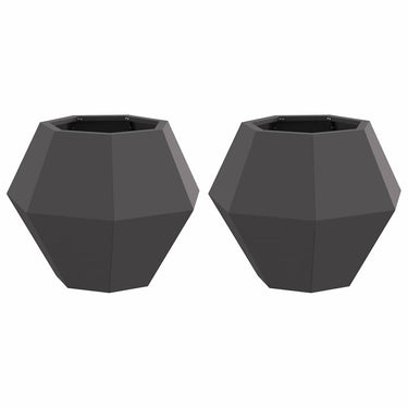 Vidaxl plantenbak 2 pcs zwart 50 x 50 x 40 cm staal