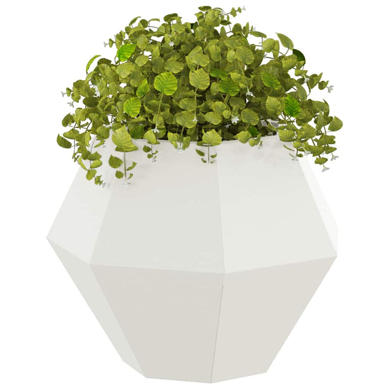 Afbeelding laden in galerijviewer, Vidaxl plantenbak wit 50 x 50 x 40 cm staal
