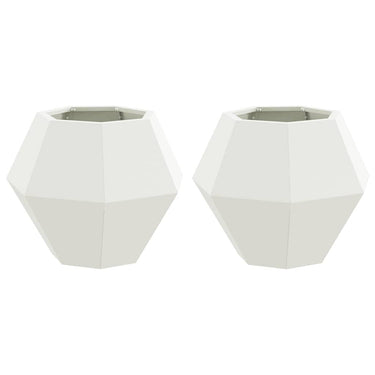Vidaxl plantenbak 2 pcs wit 50 x 50 x 40 cm staal