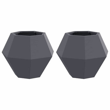 Vidaxl plantenbak 2 pcs antraciet 50 x 50 x 40 cm staal
