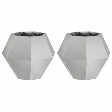 Vidaxl plantenbak 2 pcs zilver 50 x 50 x 40 cm roestvrij staal