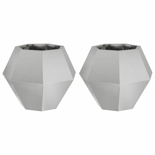 Vidaxl plantenbak 2 pcs zilver 50 x 50 x 40 cm roestvrij staal