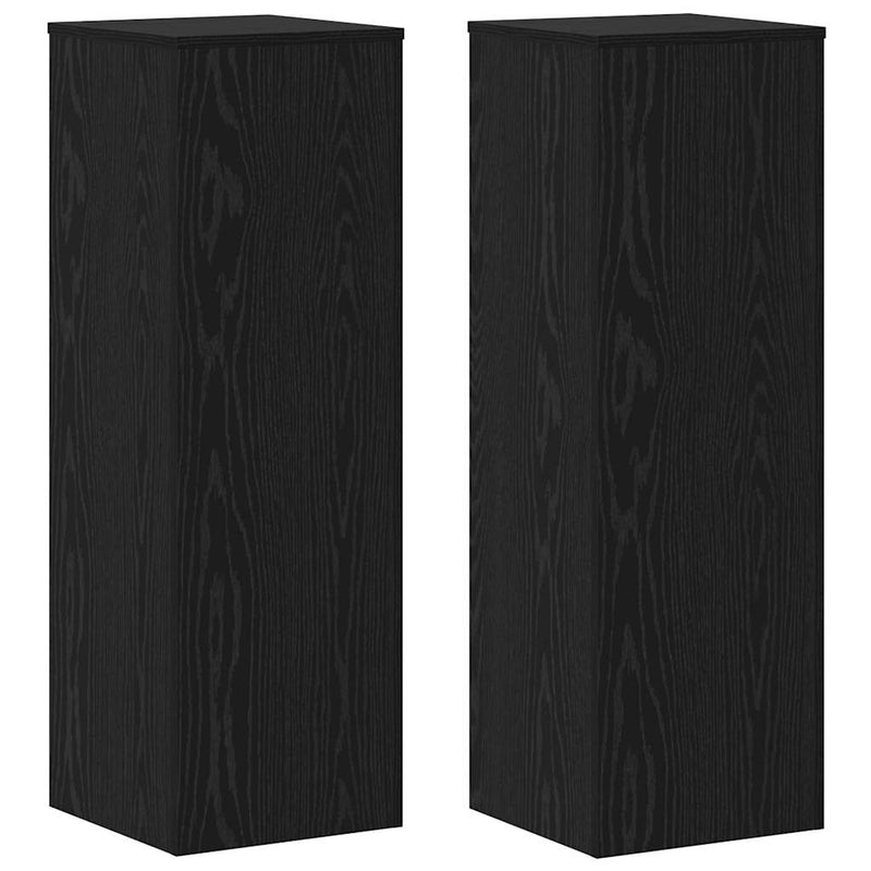 Afbeelding laden in galerijviewer, Vidaxl plantenstandaard 2 pcs zwart eiken 33 x 33 x 100 cm

