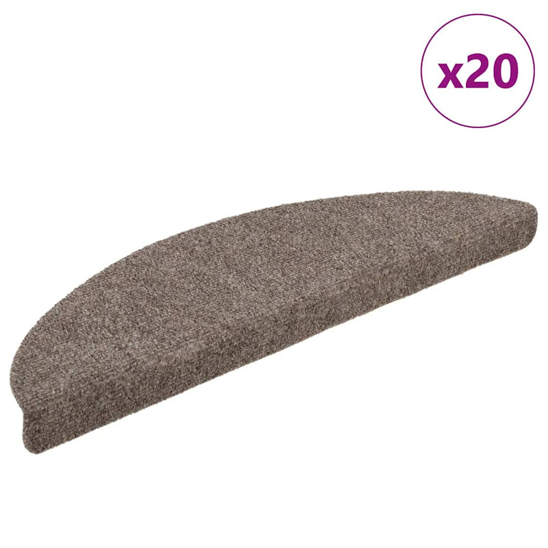 Afbeelding laden in galerijviewer, Vidaxl trapmatten zelfklevend 20 stuks 56x17x3 cm beige halfrond
