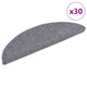 Vidaxl trapmatten zelfklevend 30 stuks 56x17x3 cm lichtgrijs halfrond