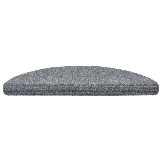 Vidaxl trapmatten zelfklevend 30 stuks 56x17x3 cm lichtgrijs halfrond