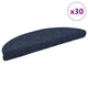 Vidaxl trapmatten zelfklevend 30 stuks 56x17x3 cm blauw halfrond