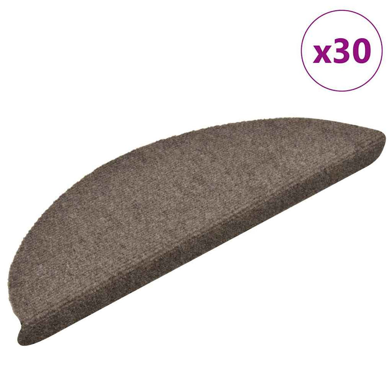 Afbeelding laden in galerijviewer, Vidaxl trapmatten zelfklevend 30 stuks 56x17x3 cm beige halfrond
