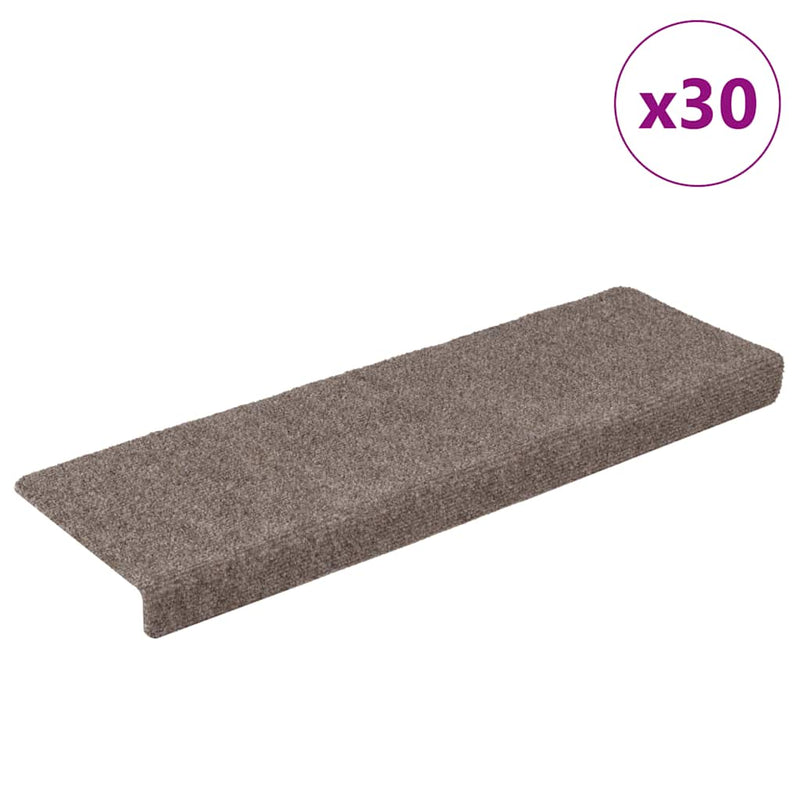 Afbeelding laden in galerijviewer, Vidaxl trapmatten zelfklevend 30 stuks 65x21x4 cm beige rechthoekige rand
