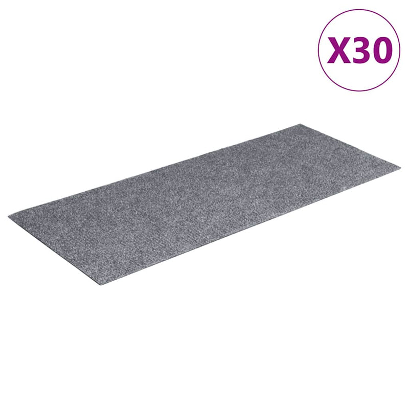 ギャラリービューアに画像をロードする, Vidaxl trapmatten zelfklevend 30 stuks 60x25 cm lichtgrijs rechthoekig
