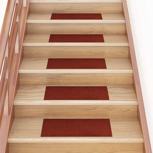 Vidaxl trapmatten zelfklevend 30 stuks 60x25 cm bordeaux rood rechthoekig