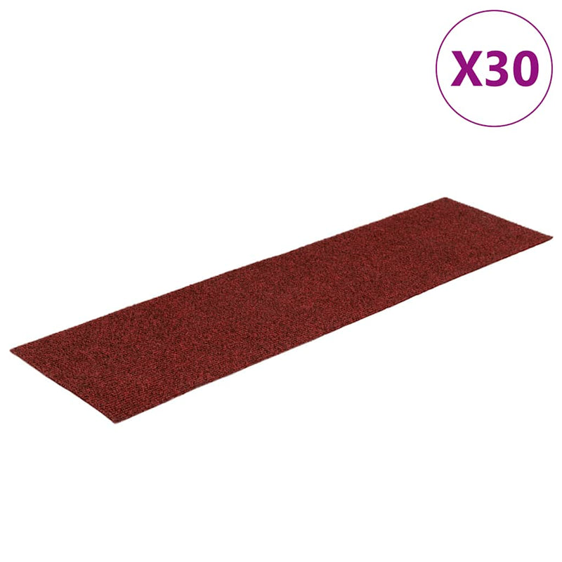 ギャラリービューアに画像をロードする, Vidaxl trapmatten zelfklevend 30 stuks 76x20 cm bordeaux rood rechthoekig
