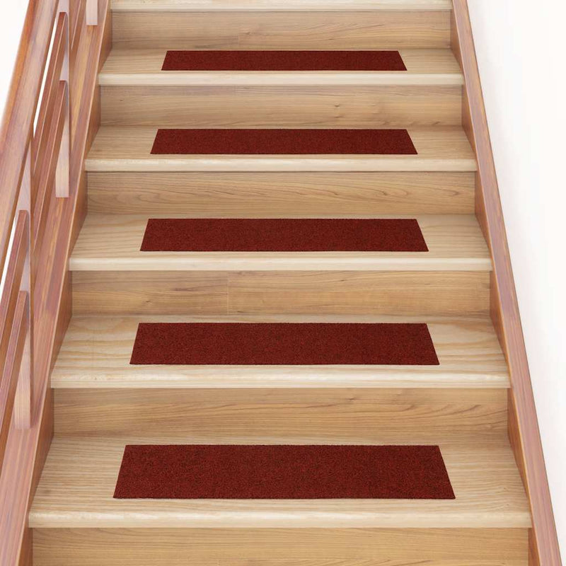 ギャラリービューアに画像をロードする, Vidaxl trapmatten zelfklevend 30 stuks 76x20 cm bordeaux rood rechthoekig

