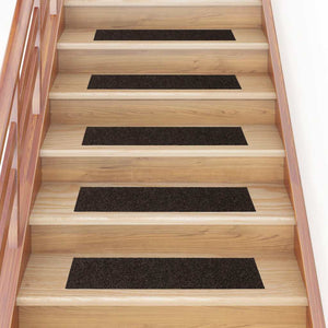 Vidaxl trapmatten zelfklevend 30 stuks 76x20 cm donkerbruin rechthoekig