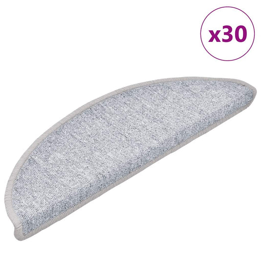 Vidaxl trapmatten 30 st 56x17x3 cm lichtgrijs halfrond