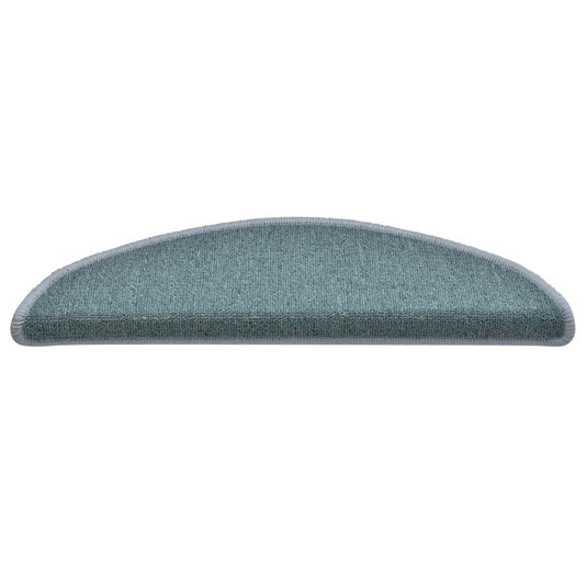 Vidaxl trapmatten 30 st 56x17x3 cm zeeblauw halfrond