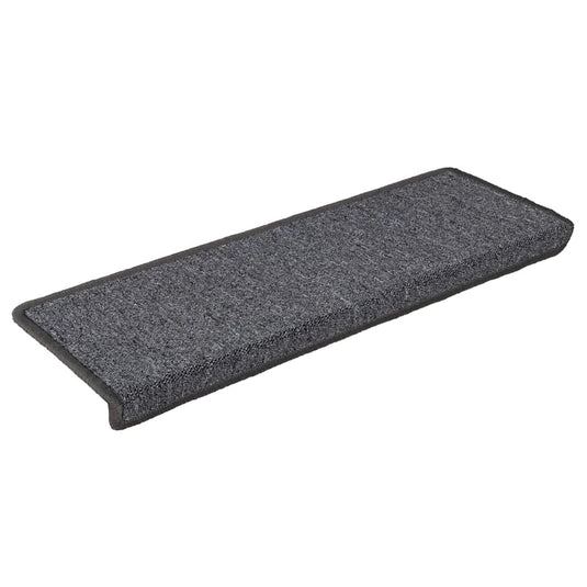 Vidaxl trapmatten 30 st 65x21x4 cm donkergrijs rechthoekige rand