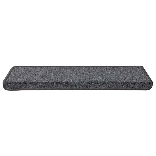 Vidaxl trapmatten 30 st 65x21x4 cm donkergrijs rechthoekige rand