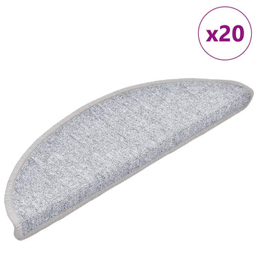 Vidaxl trapmatten 20 st 56x17x3 cm lichtgrijs halfrond