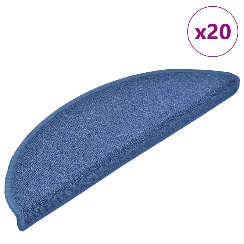 Afbeelding laden in galerijviewer, Vidaxl trapmatten 20 st 56x17x3 cm blauw halfrond
