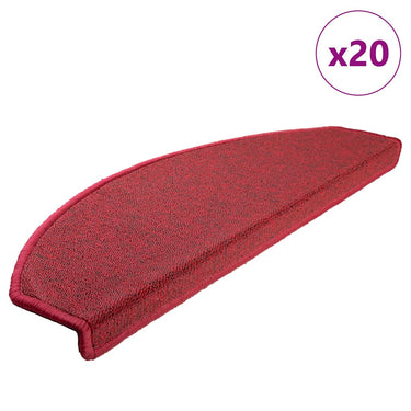 Vidaxl trapmatten 20 st 65x24x4 cm röd halfrond groot