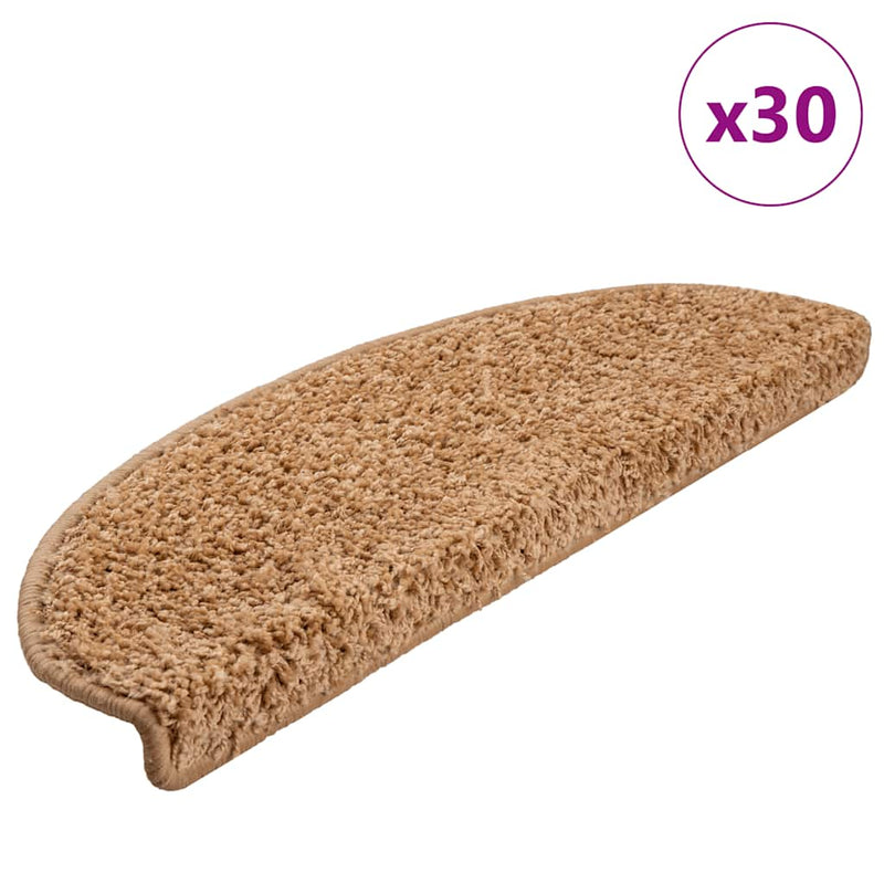 Chargez l'image dans la visionneuse de la galerie, Vidaxl trapmatten 30 st 65x21x4 cm beige halfrond groot
