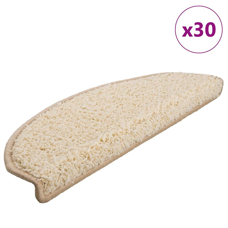 ギャラリービューアに画像をロードする, Vidaxl trapmatten 30 st 65x21x4 cm crème halfrond groot
