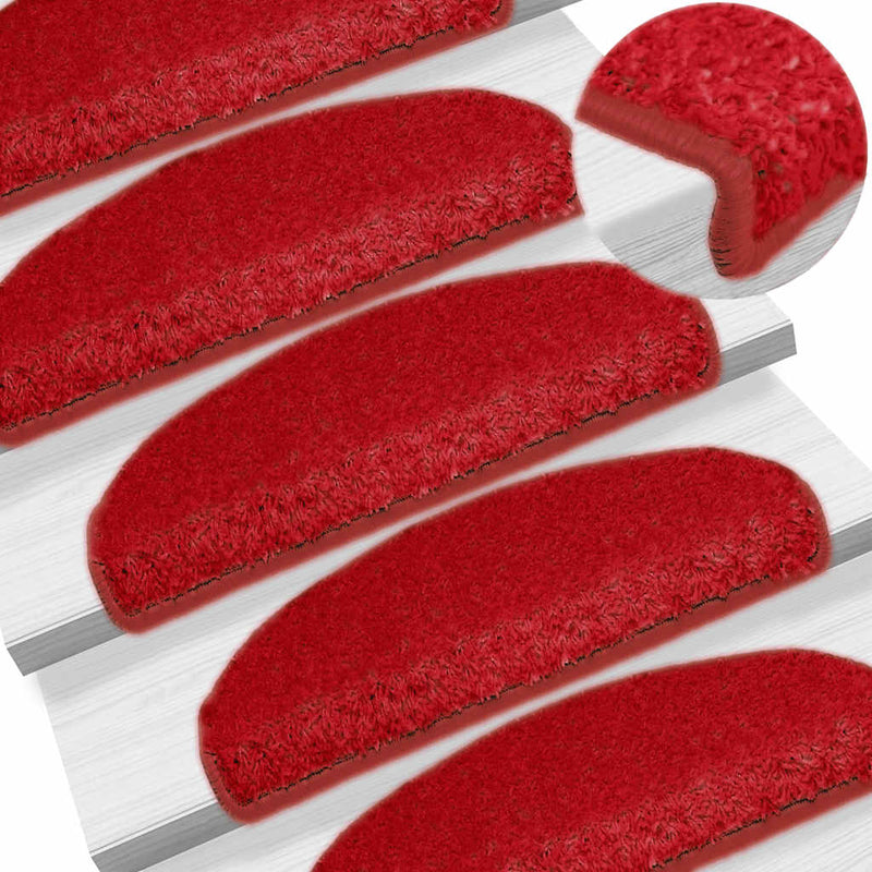 Chargez l'image dans la visionneuse de la galerie, Vidaxl trapmatten 30 st 65x21x4 cm rood halfrond groot
