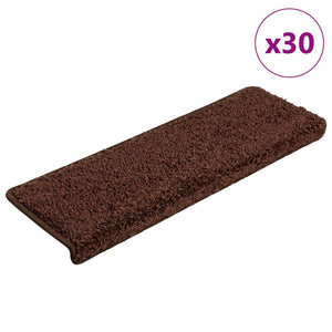 Vidaxl trapmatten 30 st 65x21x4 cm bruin rechthoekige rand