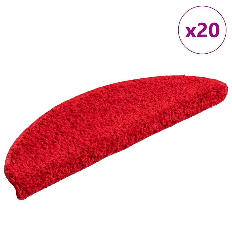Afbeelding laden in galerijviewer, Vidaxl trapmatten 20 st 56x17x3 cm rood halfrond
