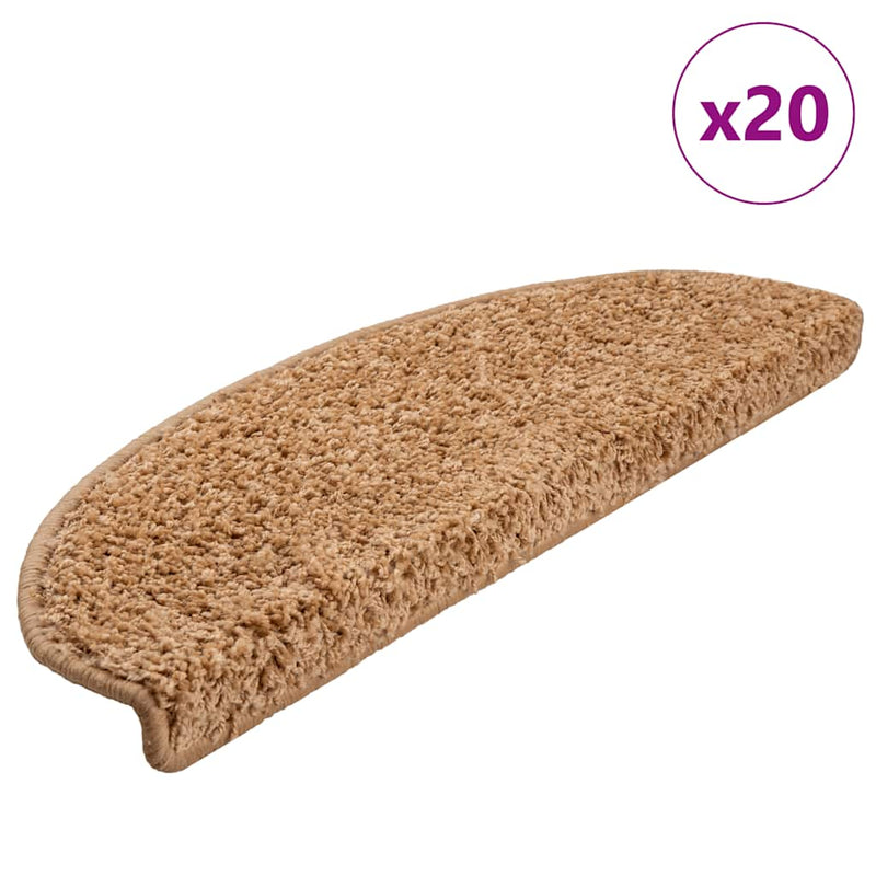 Chargez l'image dans la visionneuse de la galerie, Vidaxl trapmatten 20 st 65x21x4 cm beige halfrond groot
