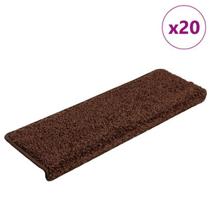 Vidaxl trapmatten 20 st 65x21x4 cm bruin rechthoekige rand