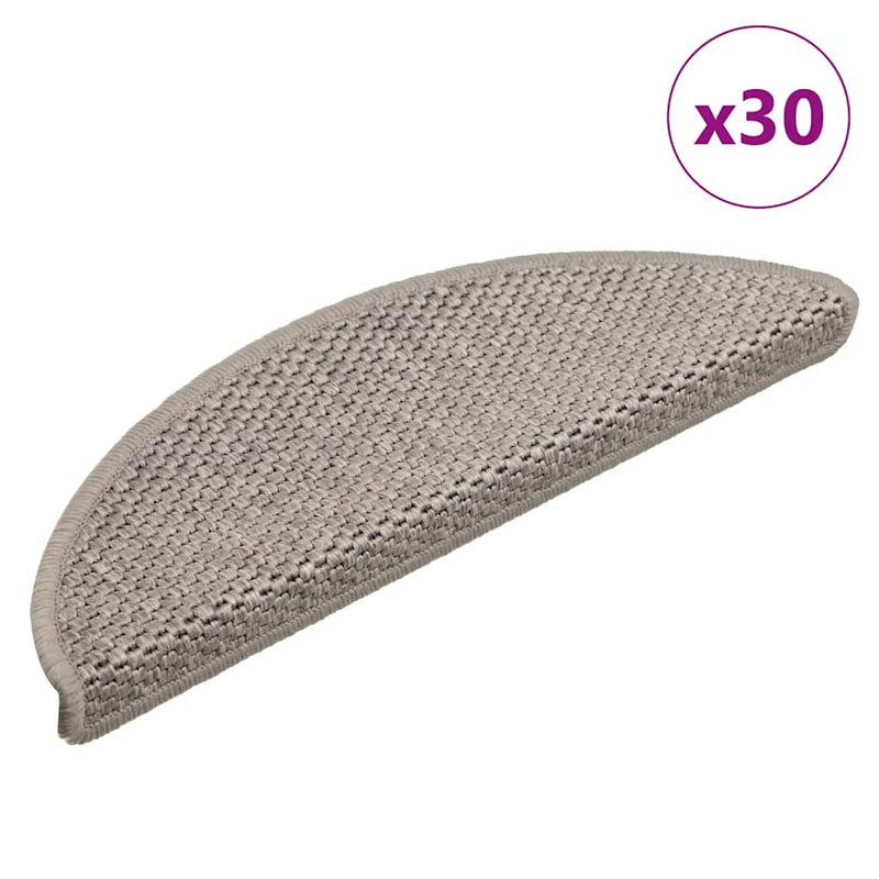 Afbeelding laden in galerijviewer, Vidaxl trapmatten zelfklevend 30 st sisal-look 56x17x3cm zilverkleurig
