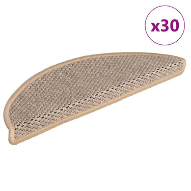 Vidaxl trapmatten zelfklevend sisal-look 30 st 56x17x3 cm lichtbeige