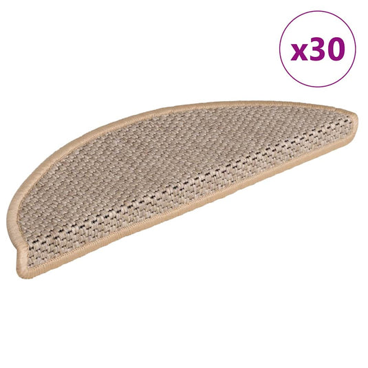 Vidaxl trapmatten zelfklevend sisal-look 30 st 56x17x3 cm lichtbeige