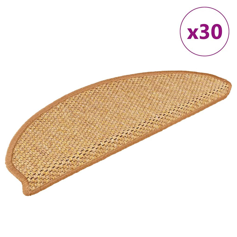 Afbeelding laden in galerijviewer, Vidaxl trapmatten zelfklevend sisal-look 30 st 65x21x4 cm sisal
