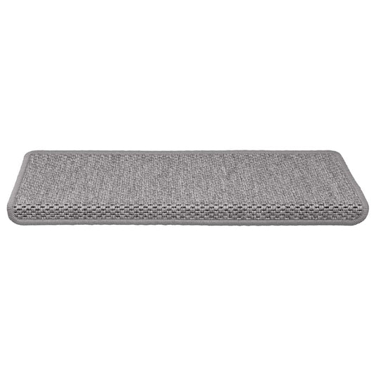 Vidaxl trapmatten zelfklevend sisal-look 30 st 65x21x4cm zilverkleurig