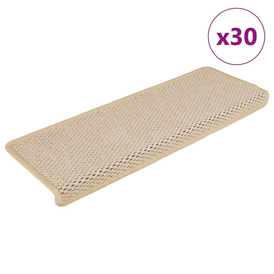 Vidaxl trapmatten zelfklevend 30 st sisal-look 65x21x4 cm berber